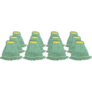 Genuine Joe Synthetic Blend Small Mophead - Rayon, Cotton - Green Product Image 