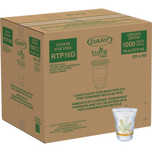 Solo Bare Eco-Forward 16 oz Cold Cups - 16 fl oz - Clear - Paper - Cold Drink, Iced Coffee, Smoothie, Beverage, Beer - Recycled Product Image 