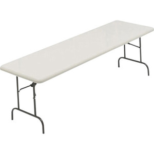 AbilityOne - Table, Folding, Blow-Molded, Platinum, 30" x 96", 600 lb. Capacity - (7105-01-697-6847) (7105016976847) Product Image 