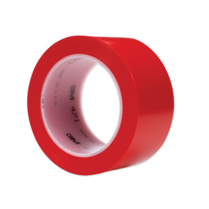 3M Vinyl Floor Marking Tape 471, 2" x 36 yds, Red (MMM471IWRED) View Product Image