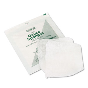 Medline Caring Woven Gauze Sponges, Sterile, 12-Ply, 4 x 4, 1,200/Carton Product Image 