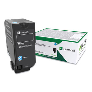 Lexmark 74C00CG Return Program Toner, 3,000 Page-Yield, Cyan Product Image 