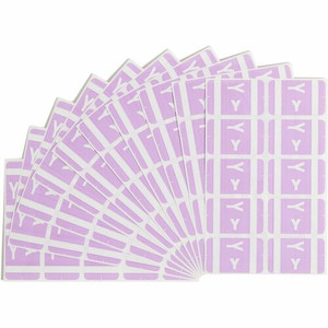 Smead AlphaZ ACCS Color-Coded Labels - Y - x 1" Width x 1 5/8" Length - Lavender - Laminated - 10 / Sheet Product Image 