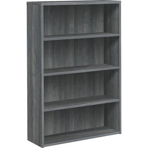 HON 10500 Series Sterling Ash Laminate Desking - 57.1" Height x 36" Width x 13.1" Depth - 4 Shelve(s) - Material: Wood Grain, Metal, Wood - Finish: Sterling Ash Laminate Product Image 