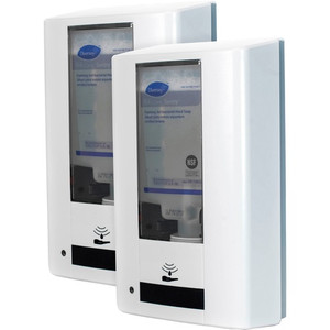 Diversey IntelliCare Hybrid Dispenser - Automatic/Manual - 1.37 quart Capacity - Durable, Lockable, Site Window, Tamper Resistant, Scratch Resistant, UV Resistant, Refillable - White Product Image 