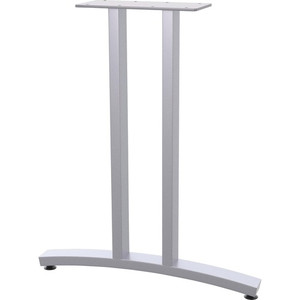 Special-T Structure Series T-Leg Table Base - Powder Coated T-shaped, Metallic Silver Base - 2 Legs - 150 lb Capacity - Assembly Required Product Image 