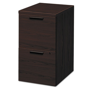 HON 10500 Series Mobile Pedestal File, Left or Right, 2 Legal/Letter-Size File Drawers, Mahogany, 15.75" x 22.75" x 28" (HON105104NN) View Product Image