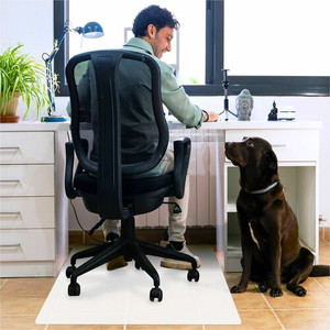 Floortex Polypropylene Rectangular Anti-Slip Foldable Chair Mat for Hard Floors-46" x 57" - 57" Length x 46" Width x 0.070" Depth x 0.070" Thickness - Rectangular - Polypropylene - Translucent Product Image 