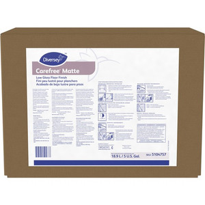 Diversey Carefree Matte Gloss Floor Finish - Ready-To-Use - 640 fl oz (20 quart) - Ammonia Scent - Slip Resistant - White Product Image 