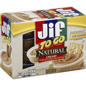 Jif To Go Natural Peanut Butter Cups - Creamy - Peanut Butter - 1.50 oz Product Image 