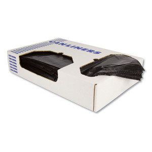 Heritage Linear Low-Density Can Liners, 10 gal, 0.55 mil, 24 x 23, Black, 500/Carton (HERH4823HK) View Product Image