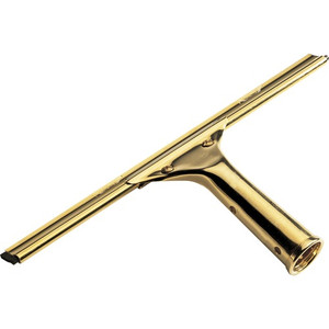 Ettore Brass Squeegee - Rubber Blade - 5.5" Height x 11.8" Width x 1.3" Length - Lightweight, Changeable Blade, Streak-free - Brass - (ETO1013) Product Image 