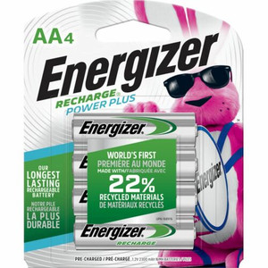 Energizer Recharge Power Plus Rechargeable AA Battery 4-Packs - For Multipurpose - Battery Rechargeable - AA - 2300 mAh - 1.2 V DC Product Image 