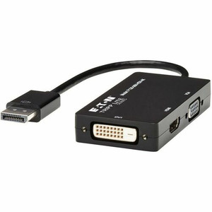 Tripp Lite series P136-06N-HDV-4K DisplayPort/HDMI/DVI/VGA Audio/Video Cable - 6" DVI/DisplayPort/HDMI/VGA A/V Cable for Audio/Video Device, Notebook, Tablet, Monitor, Projector, TV - First End: 1 x DisplayPort 1.2 Digital Audio/Video Product Image 