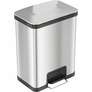 HLS Commercial AirStep Stainless Steel Step Trash Can - Deodorizer - 13 gal Capacity - Rectangular - Manual - Sensor, Smudge Resistant, Foot Pedal, Handle, Easy to Clean, Fingerprint Resistant, Vented Product Image 
