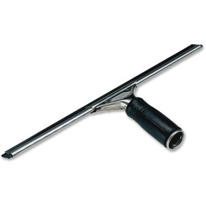 Unger 18" Pro Stainless Steel Complete Squeegee - 18" Rubber Blade - Rubber Handle - Ergonomic Handle, Safety Lock, Non-slip Grip, Quick Lock - Black, Silver Product Image 