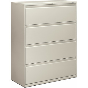 HON Brigade 800 H894 Lateral File - 53.3" Height x 42" Width x 18" Depth - 4 - Finish: Light Gray Product Image 