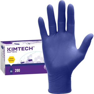 KIMTECH Vista Nitrile Exam Gloves - 4.7 mil Thickness x 9.50" Glove Length - X-Small Size - For Right/Left Hand - Nitrile - Blue Product Image 