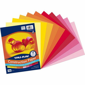 Tru-Ray Construction Paper - Construction, Art Project, Craft Project - 9" Width x 12" Length - Orange, Yellow, Electric Orange, Pink, Shocking Pink, Light Yellow, Pumpkin, Gold, Festive Red, Holiday Red - Sulphite Product Image 
