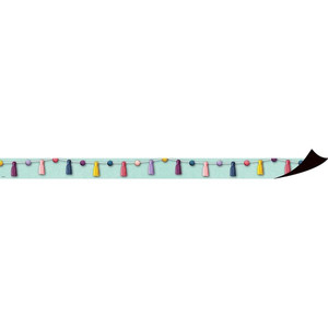Teacher Created Resources Magnetic Board Border - Magnetic - Pom-Poms and Tassels - Durable, Reusable - 1.50" Depth x 24" Length - Multi Product Image 