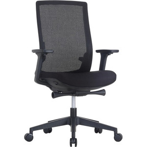 Lorell Mid-back Mesh Chair - Mid Back - 5-star Base - Black - Armrest Product Image 