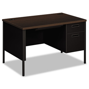 HON Metro Classic Series Right Pedestal Desk, 48" x 30" x 29.5", Mocha/Black (HONP3251RMOP) View Product Image