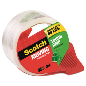 Scotch Tough Grip Moving Packaging Tape with Dispenser, 3" Core, 1.88" x 54.6 yds, Clear (MMM3500RD) View Product Image