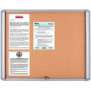 MasterVision Water-Resistant Enclosed Corkboard Product Image 