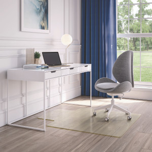 Deflecto OceanMat Chair Mat for Hard Floor - Hard Floor, Wood Floor, Tile Floor, Laminate Floor, Floor, Commercial53" Width x 45" Depth - Lip Size 12" Length x 25" Width - Lipped - Plastic, Polyethylene Terephthalate (PET) - Clear Product Image 