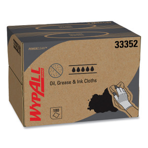 WypAll Power Clean Oil, Grease and Ink Cloths, BRAG Box, 12.1 x 16.8, Blue, 180/Box View Product Image