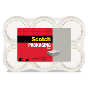 Scotch 3350 General Purpose Packaging Tape, 3" Core, 1.88" x 109 yds, Clear, 6/Pack (MMM3350L6) View Product Image