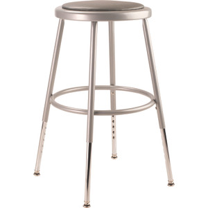National Public Seating 6400 Series Heavy-Duty Padded Stools - Gray Seat Color - Vinyl, Medium Density Fiber (MDF), Plush Seat Material - Gray Frame Color - Steel Frame Material - NPS6418H Product Image 