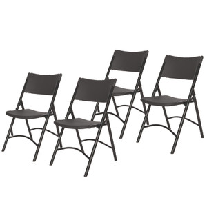 National Public Seating 600 Series Folding Chairs - Black Seat Color - Plastic Seat Material - Black Back Color - Plastic Back Material - NPS610 Product Image 