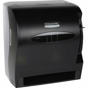 Kimberly-Clark Professional Lev-R-Matic Manual Hard Roll Towel Dispenser - Roll Dispenser - 13.5" Height x 13.3" Width x 9.8" Depth - Plastic - Black - KCC09765 Product Image 