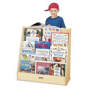 Jonti-Craft Rainbow Accents Birch Flushback Pick-a-Book Stand - 5 Compartment(s) - Compartment Size : 1" - 27.50" Height x 30" Width x 13.50" Depth - Rounded Corner, Durable, Yellowing Resistant - UV Acrylic - JNT3514JC Product Image 