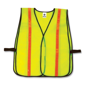 Ergodyne 8040HL Non-Certified Hi-Gloss Vest - Hook & Loop Closure - Polyester Mesh - Lime - EGO20080 Product Image 