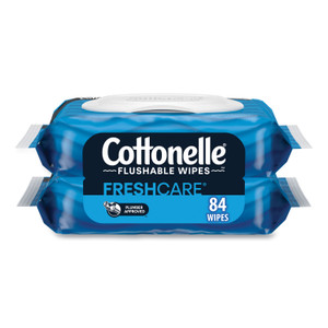 Cottonelle Fresh Care Flushable Cleansing Cloths, 1-Ply, 3.73 x 5.5, White, 84/Pack View Product Image