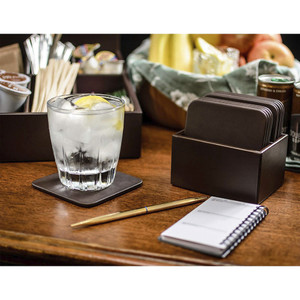 Dacasso Leather Square Coaster Set - Square - DACA3443 Product Image 