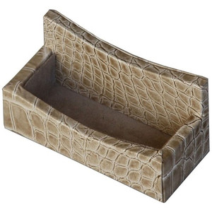 Protacini Breeze Beige Italian Patent Leather Business Card Holder - Italian Leather, Suede - DACA6307 Product Image 