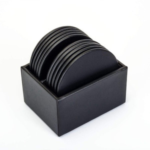 Dacasso Leatherette Round Coaster Set - Round - DACA1335 Product Image 