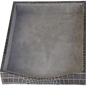 Protacini Castlerock Gray Italian Patent Leather 3-Piece Desk Set - Leather, Velveteen - DACD6237 Product Image 