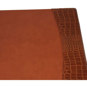 Protacini Cognac Brown Italian Patent Leather 34" x 20" Side-Rail Desk Pad - Rectangular - 34" Width - DACP6101 Product Image 
