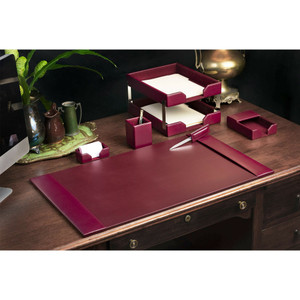 Dacasso Bonded Leather Desk Set - Leather, Velveteen - DACD5203 Product Image 