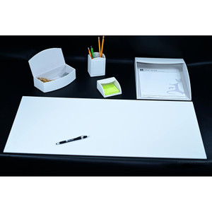 Dacasso 5-piece Home/Office Leather Desk Accessory Set - Velveteen, PU Leather - DACK7002 Product Image 