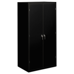 HON Assembled Storage Cabinet, 36w x 24.25d x 71.75h, Black View Product Image