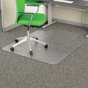 Deflecto EconoMat Chair Mat - Commercial, Carpet - 48" Length x 36" Width x 0.100" Thickness - Lip Size 10" Length x 19" Width - Clear Product Image 