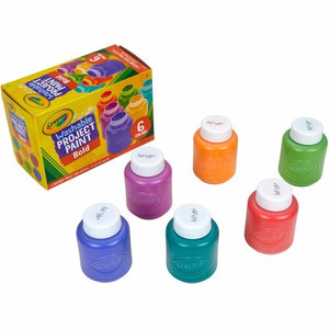 Crayola Washable Project Paint - 6 Color(s) - Yellow, Green, Yellow Orange, Red Orange, Fuchsia, Blue, Violet, Teal - Washable Product Image 