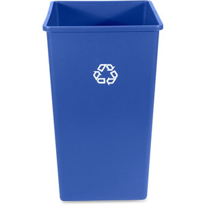 Rubbermaid Commercial 50-Gallon Square Recycling Container - 50 gal Capacity - Square - Weather Resistant, Easy to Clean, Compact - 34.3" Height x 19.5" Width x 19.5" Depth - Resin - (RCP395973BE) Product Image 