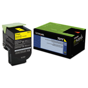 Lexmark 70C10Y0 Return Program Toner, 1,000 Page-Yield, Yellow View Product Image