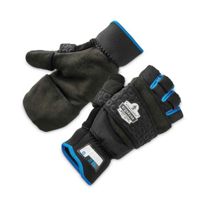 Ergodyne ProFlex 816 Thermal Flip-Top Gloves - 3" Thickness x 12.25" Glove Length - Thermal Protection - XXL Size - Black - EGO17346 Product Image 